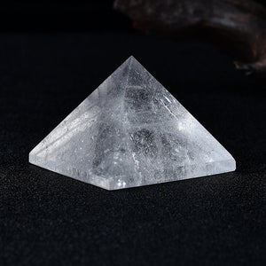 Hand-Made Natural Clear Quartz Healing Crystal Pyramid Reiki Healing Chakra Meditation Decor Metaphysical Figurine Cleanse Protection Gift