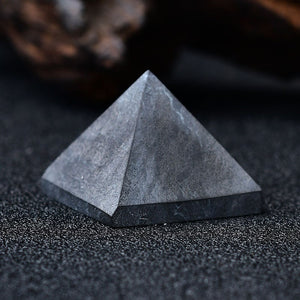 Shungite Pyramid Stone Hand Made Quartz Healing Crystal Meditation Radiation Protection Home Decoration Collection Gift