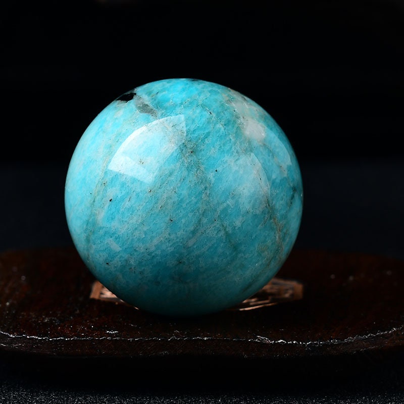 Blue Amazonite Crytsal Sephere Reiki Healing Crystal Ball Meditation Decor Hand Made Massage Home Decoration Collection Gift