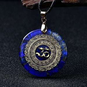 Orgonite Pendant Necklace Blue Lapis Chakra Energy Healing Hand Made Meditation Lucky Hand-Polished Collection Reiki Stone Gift