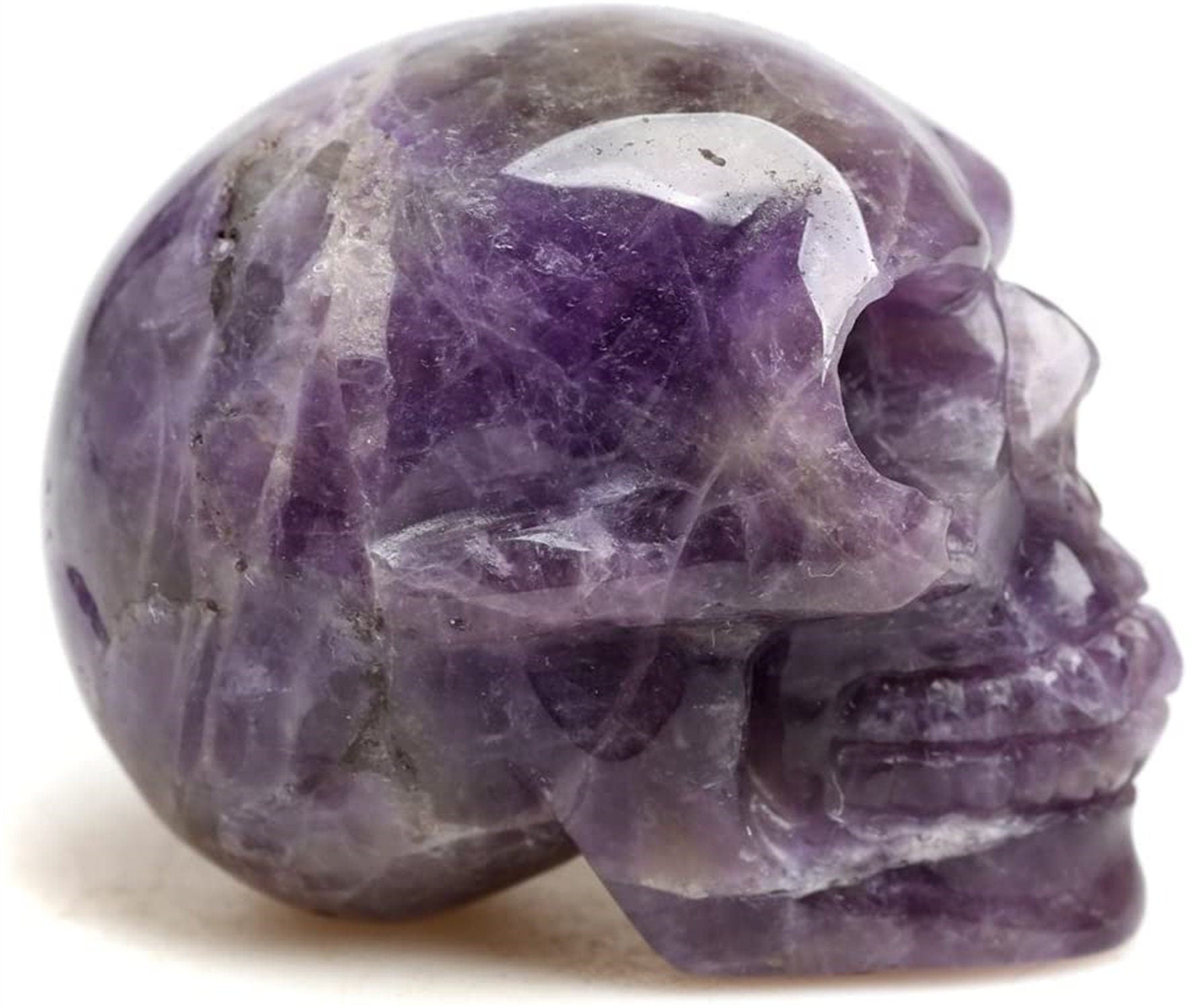 2'' Natural Amethyst Quartz Skull Specimen Reiki Healing Crystal Decor Figurine Halloween Gift  Decoration Reiki Figurine Healing  Head