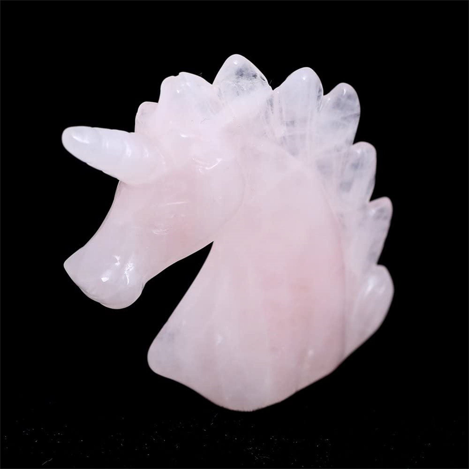 Rose Crystal Gemstone Unicorn Carving Figurine Healing Energy Hand Made Crystal Unicorn Sculpture Decoration Gift