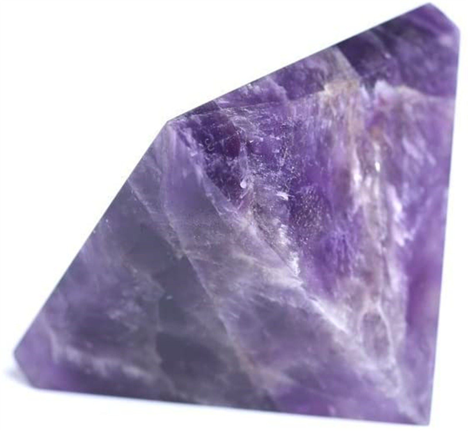 Amazing Amethyst Reiki Purple Crystal Quartz Natural Healing Fluorite Hand Made Pyramid Generator Geode Energy Stone Room Decor Gift