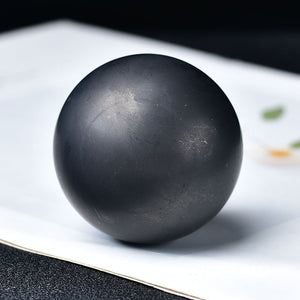 Shungite Sphere Natural Crystal Healing Hand Made Ball Meditation Decor Gemstone  Exercise Hand Rock Energy Stone