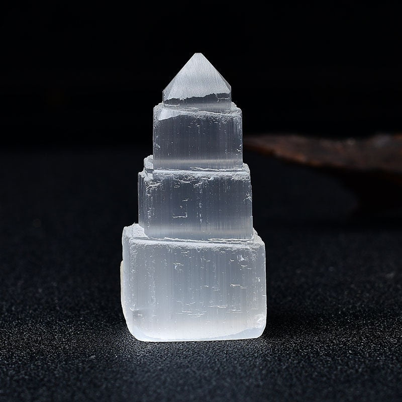 Hand Carved Morocco White Selenite Tower for Healing and Crystal Iceberg Charging Skyscraper