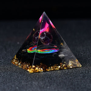 2.36‘’ Orgone Pyramid Magic Vision Amethyst Ball Hand Made Quartz Healing Meditation Home Decoration Collection Gift