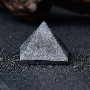 Shungite Pyramid Stone Hand Made Quartz Healing Crystal Meditation Radiation Protection Home Decoration Collection Gift