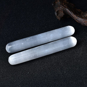 White Selenite Hand Made SPA Massage Wand Reiki Healing Crystal Relaxation Meditation Collection Gift