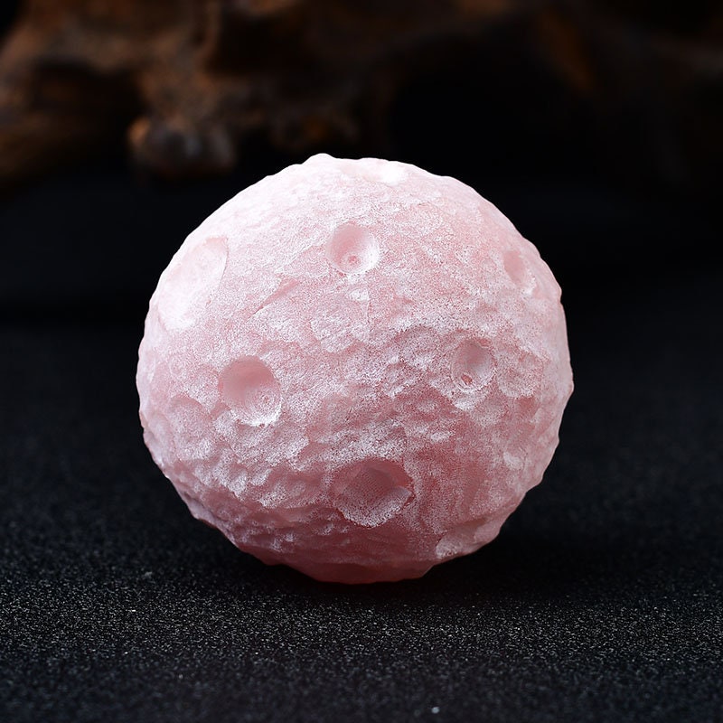 Rose Quartz Moon Shape Crytsal Sephere Reiki Healing Ball Meditation Decor Hand Made Massage Home Decoration Collection Gift