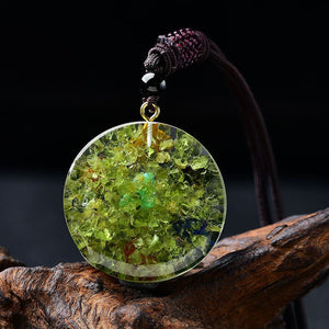 Terrific 7 Chakra Orgonite Pendant Necklace Crystal Hand Made Healing Green Symbol Hand-Polished Collection Reiki Stone Gift