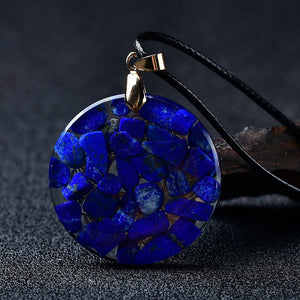 Orgonite Pendant Necklace Blue Lapis Chakra Energy Healing Hand Made Meditation Lucky Hand-Polished Collection Reiki Stone Gift