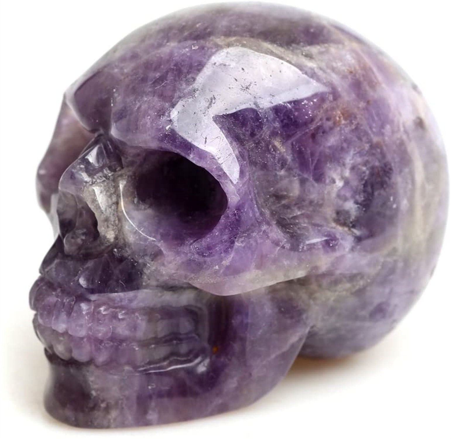 2'' Natural Amethyst Quartz Skull Specimen Reiki Healing Crystal Decor Figurine Halloween Gift  Decoration Reiki Figurine Healing  Head