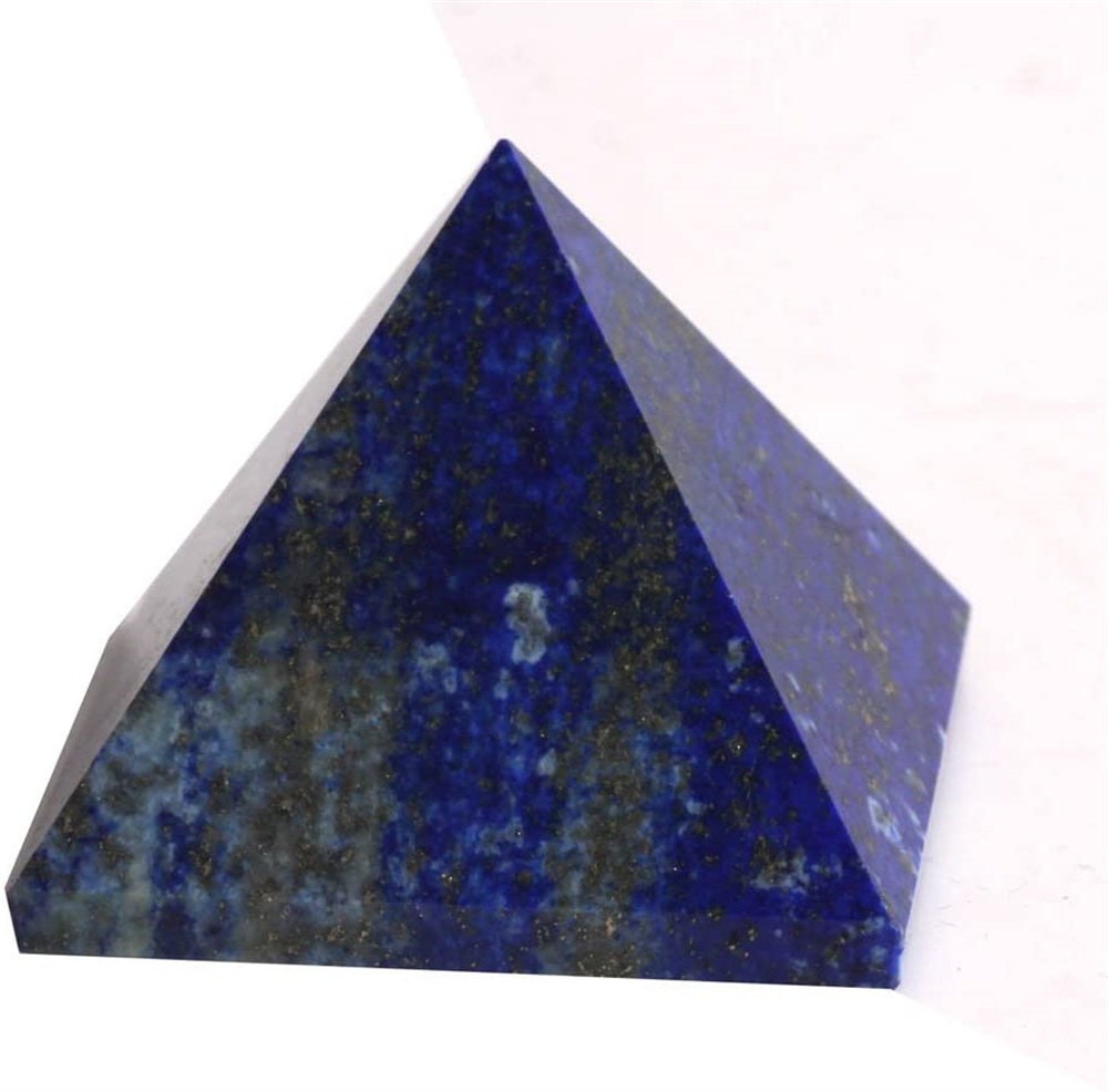 Natural Crystal Lapis Lazuli Stone Pyramid Hand Carved Hand Made Quartz Crystal  for Healing Decor