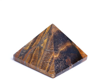 Natural Crystals&Gmestone Tiger Eye Pyramid Healing Quartz Stone Hand Polished Hand Made Pyramids 60MM 2.36inches Room Decor