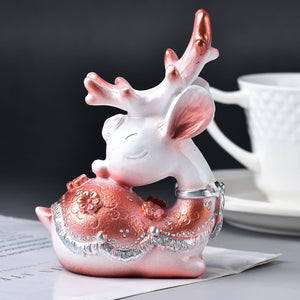 Multi-color Handmade Resting Deer Crystal Ball Holder Display Home Decoration DIY Hand Carved Sphere Holder Painted Stand Base Holiday Gift