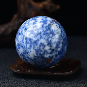 Blue Spot Stone Sphere 2.5'' 0.78LB Hand Made Crystal Healing Ball  Healing Relief Life Balance Stability Polished Spirituality Meditation