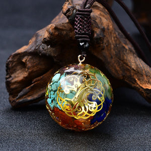 7 Chakra Orgone Eye Energy Group Pendant Necklace Crystal Meditation Gift DIY Amulet Healing Crystal Chakras Meditation Gift