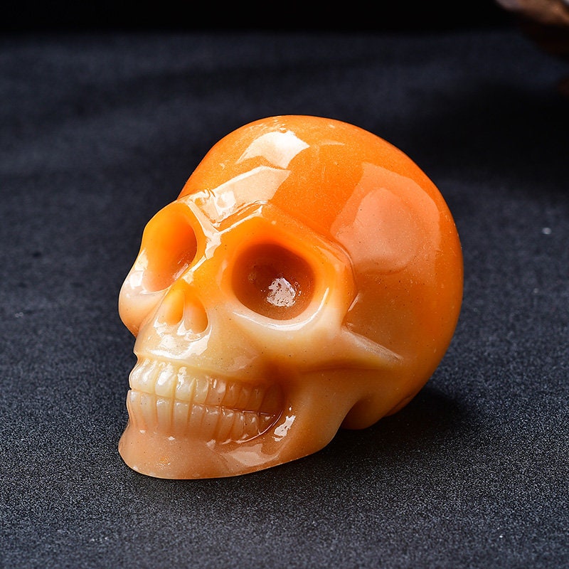 2.5''  Luminous Halloween Cool Skulls Room Decor Figurine Head Meditation Reiki Gift Hand Made Figurine Statue Sculptures DIY Collection