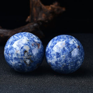 Blue Spot Stone Sphere 2.5'' 0.78LB Hand Made Crystal Healing Ball  Healing Relief Life Balance Stability Polished Spirituality Meditation