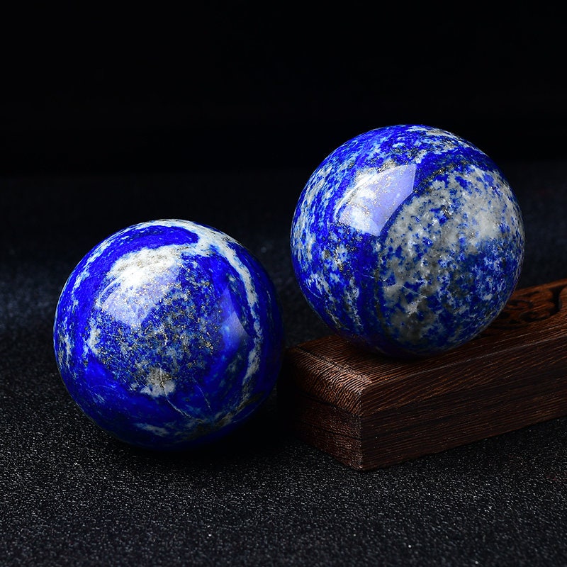 Blue Lapis Lazuli Sphere Pyrite Inclusion Crytsal Sephere Reiki Healing Meditation Chakra Room Decor Hand Made Massage Home Decoration