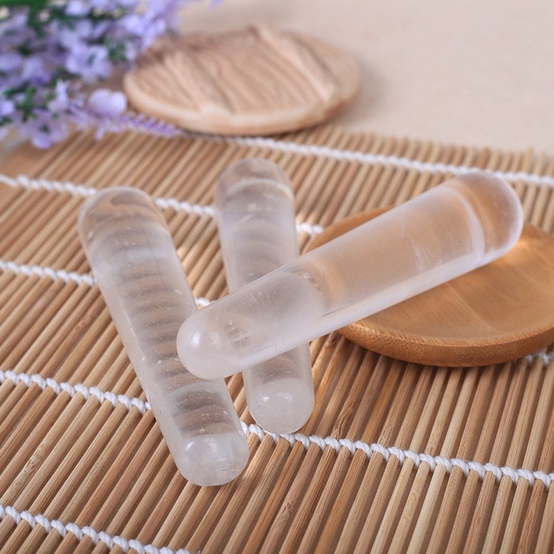 Clear Melting Quartz Crystal Wands Massage Stick Relaxation Point Healing Wand Women Gift