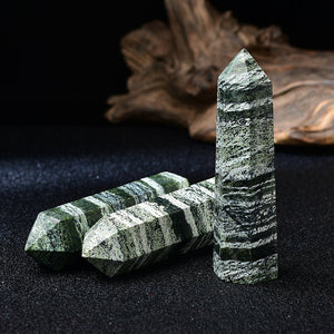 Green Zebra Jasper Points Healing Wand Reiki Crystal Tower Crystal Points Home Decor Hand Made Quartz  Home Decoration Collection Gift