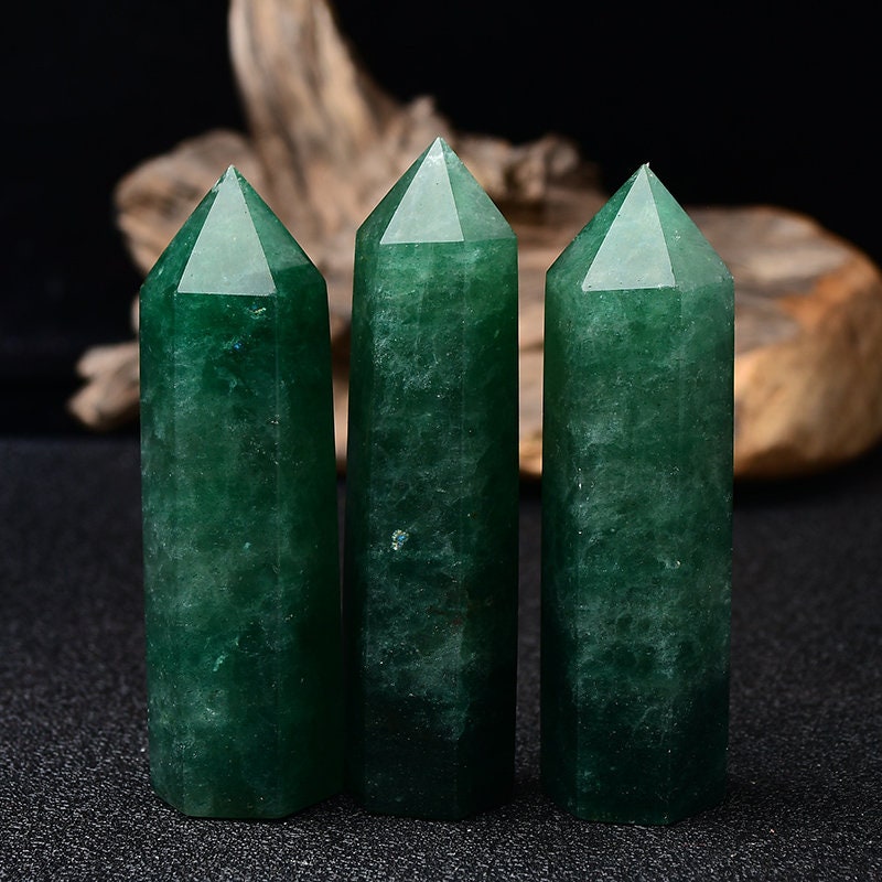 Green Straberry Quartz Natural Crytsal Tower Reiki Healing Meditation Chakra Specimen Hand Polished Points Room Decor Collection Gift