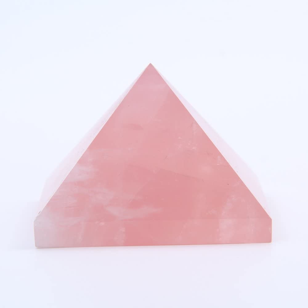 Amazing Rose Quartz Reiki Pink Crystal Pyramid Quartz Natural Healing Hand Made Pyramid Generator Energy Stone Room Decor Gift