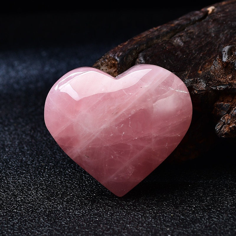 4 Pieces Rose Quartz Heart Reiki Healing Meditation Chakra Decor Pink DIY Massage Home Decoration Collection Gift