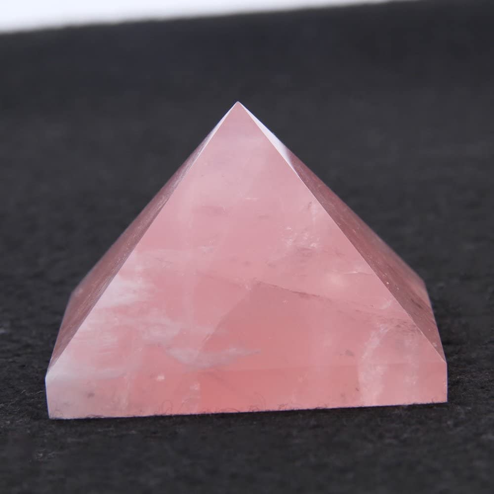 Amazing Rose Quartz Reiki Pink Crystal Pyramid Quartz Natural Healing Hand Made Pyramid Generator Energy Stone Room Decor Gift